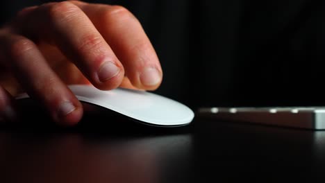 close-up of a hand using a computer mouse