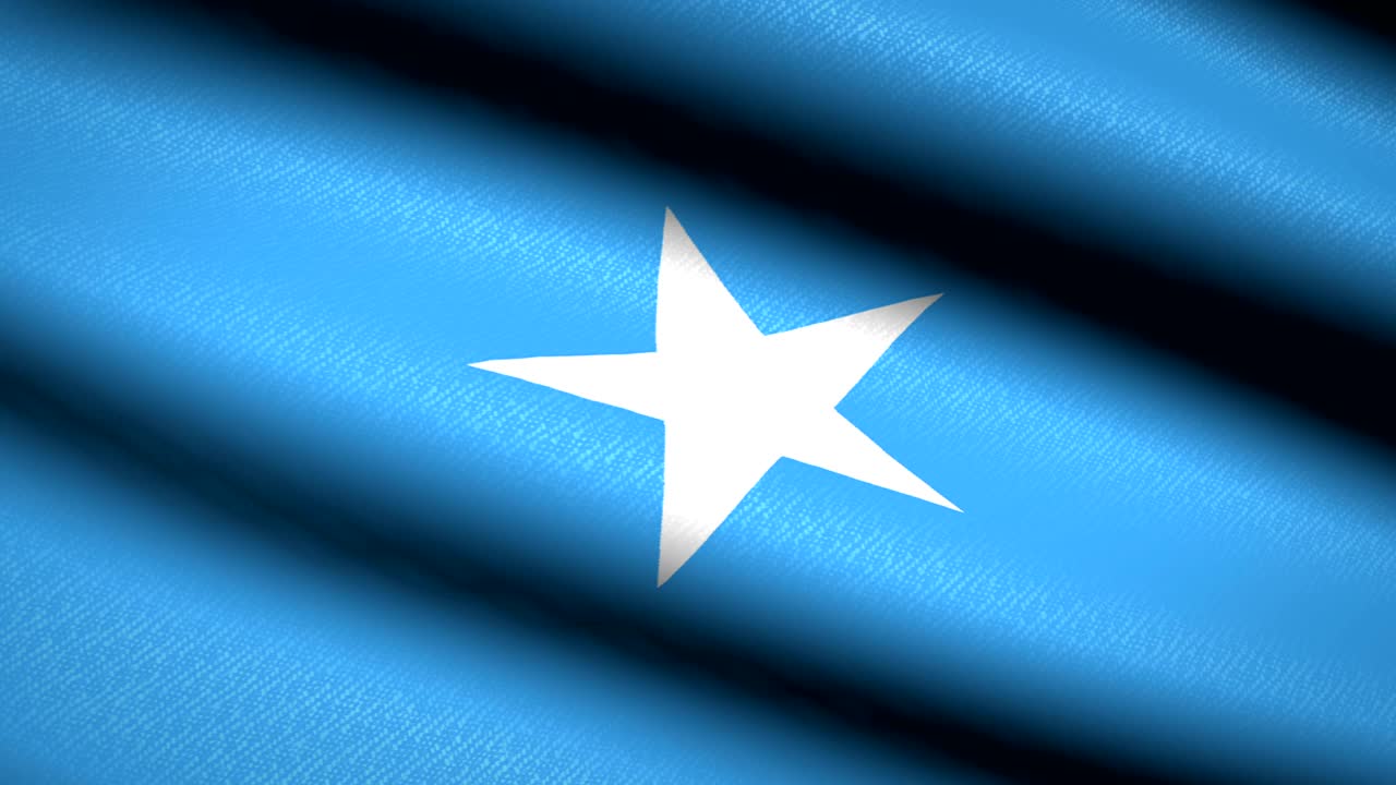 bandera de somalia ondeando fondo textil con textura. animación de bucle sin costuras. pantalla completa. movimiento lento. video en 4k