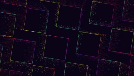 Futuristic-rainbow-cubes-pattern-with-neon-dots-and-lines-2