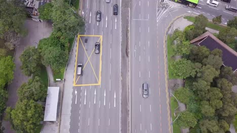 Drone-shots-of-Singapore-Skyline-and-streets,-Singapore,-UHD-8