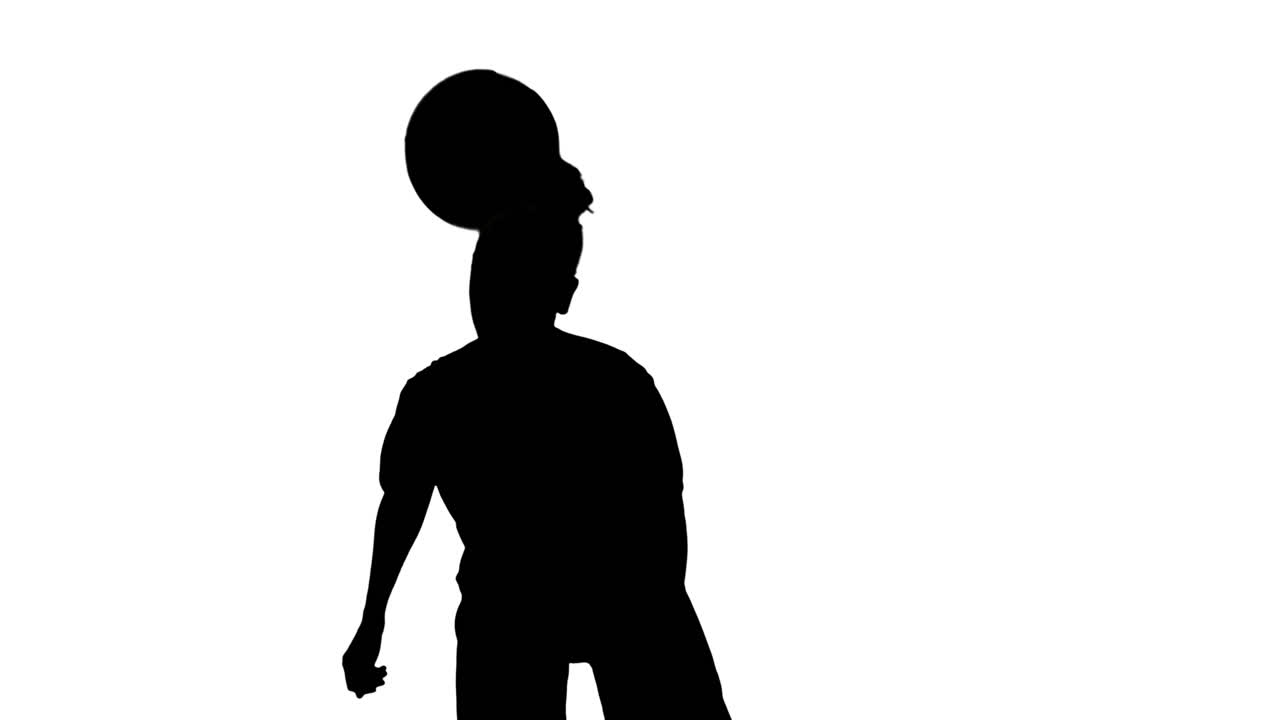 ⁇ 색 배경 에 있는 축구 선수 의 실루 ⁇  의 애니메이션