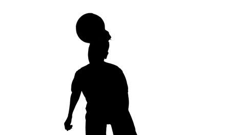 animation of silhouette of soccer player on white background