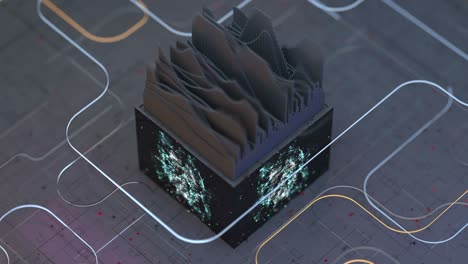 visualization of audio wave seamless loop 3d render animation