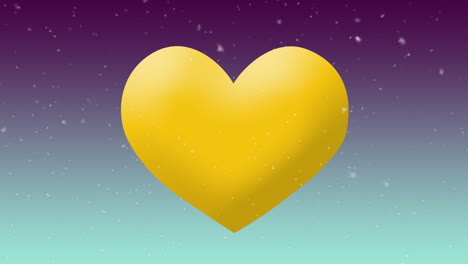 animation of heart emoji icon on green background