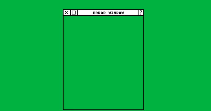 Minimalistic title bar featuring control icons and ERROR WINDOW on transparent canvas for UI design