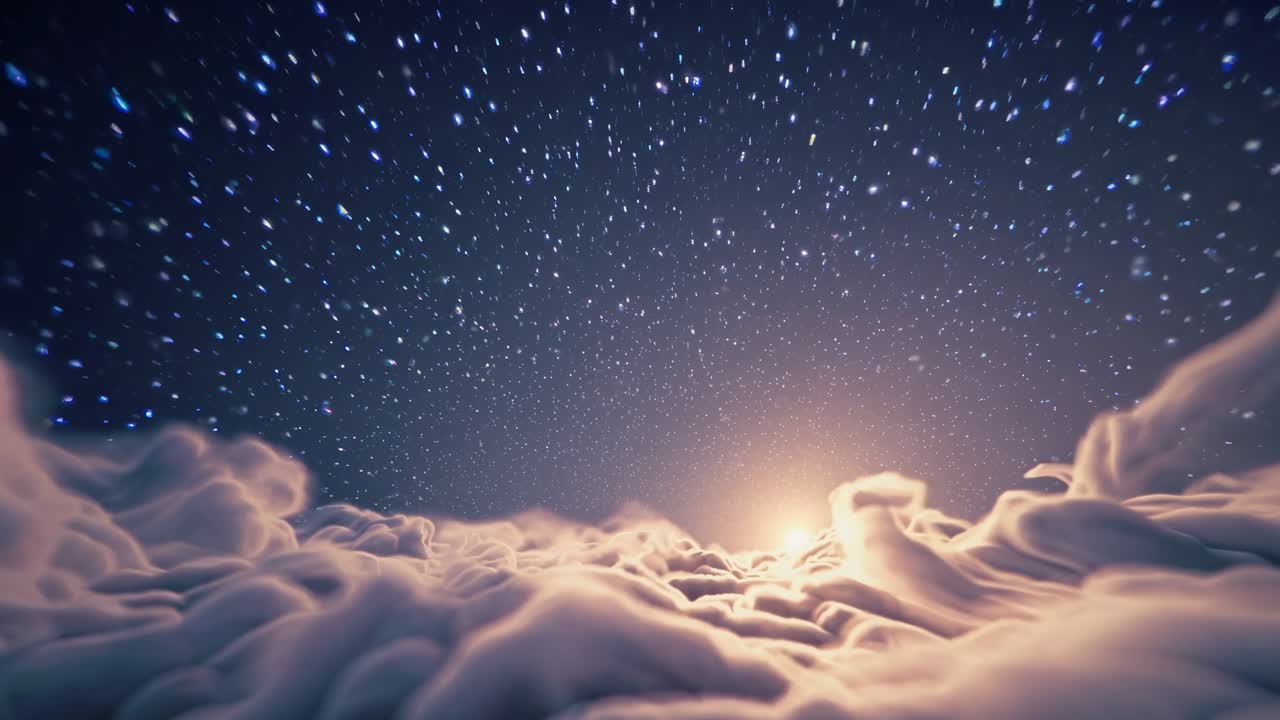 구름과 별이 있는 밤하늘