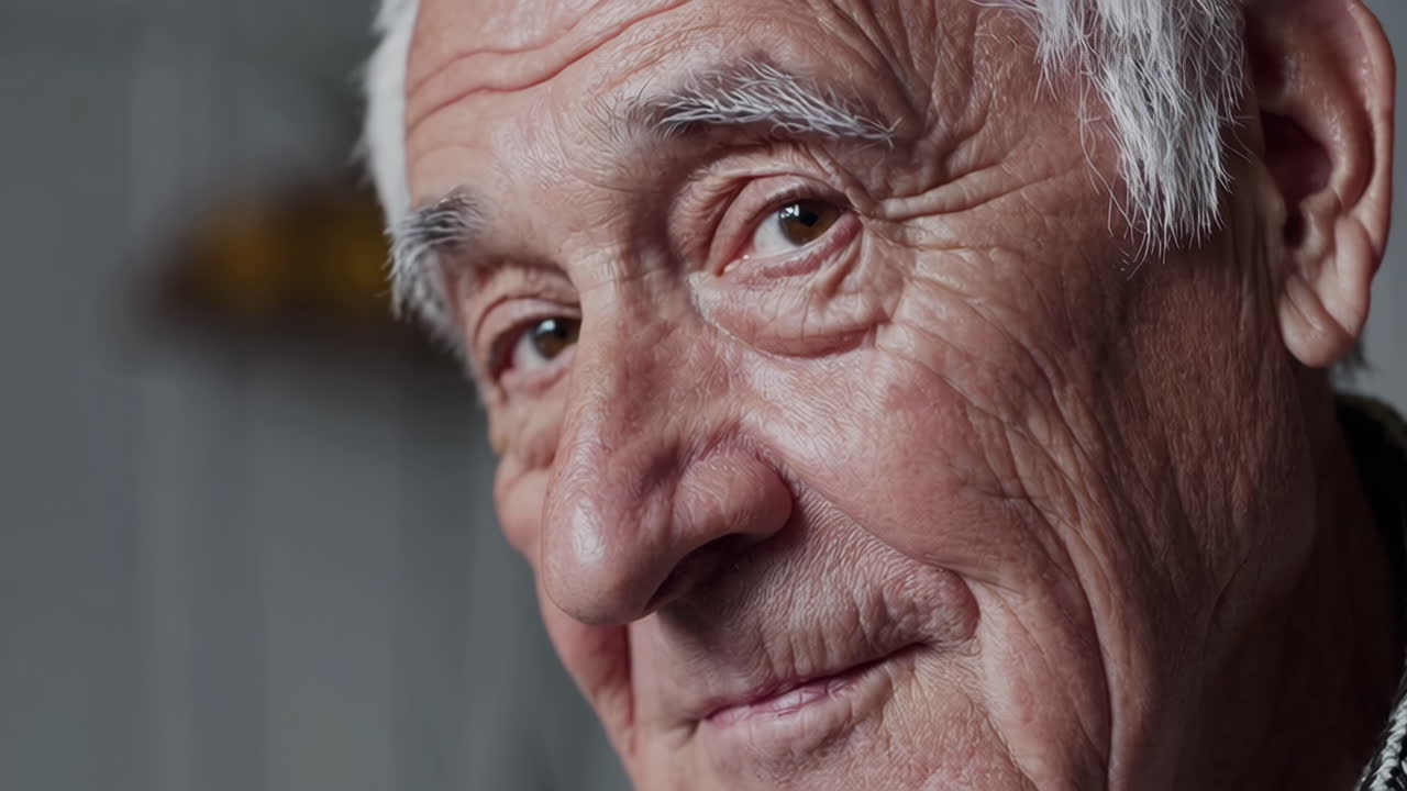 Ritratto ravvicinato di un anziano felice con varie espressioni