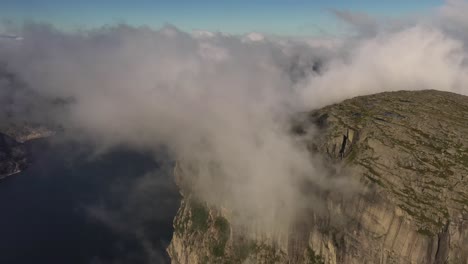 aerial footage pulpit rock preikestolen beautiful nature norway