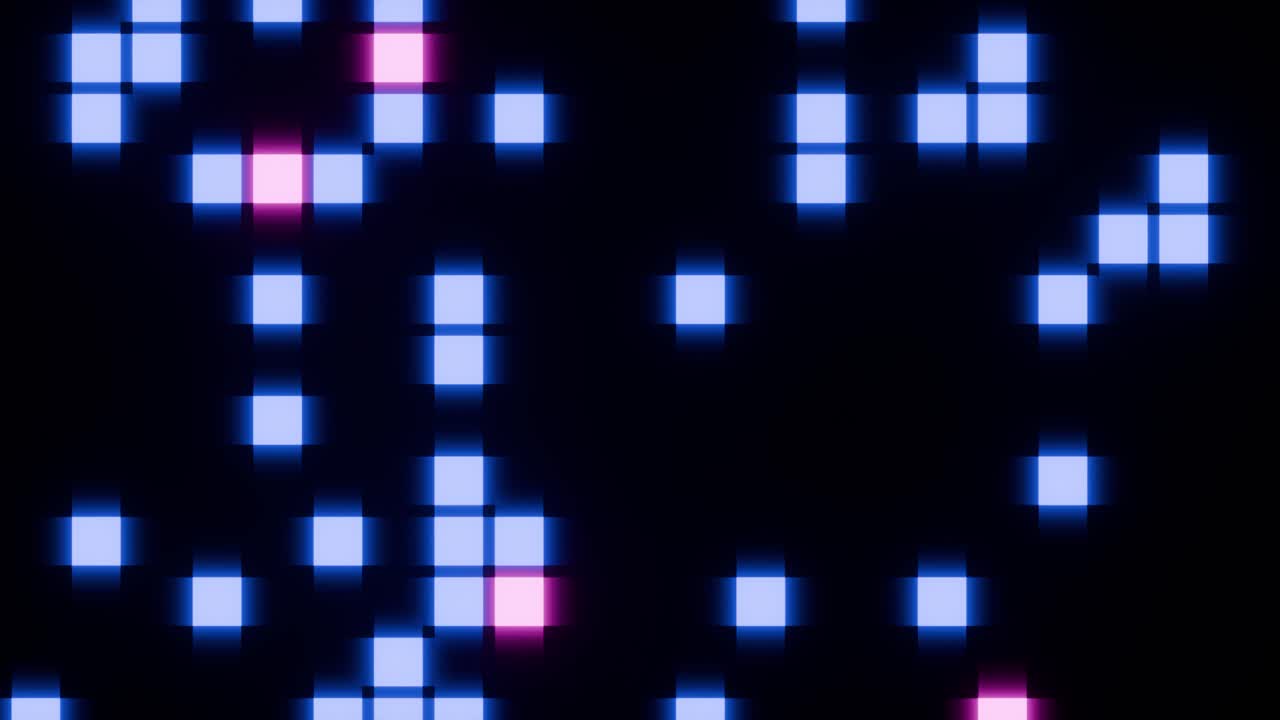 Flashing Pink and Blue Glowing Squares Abstract Background