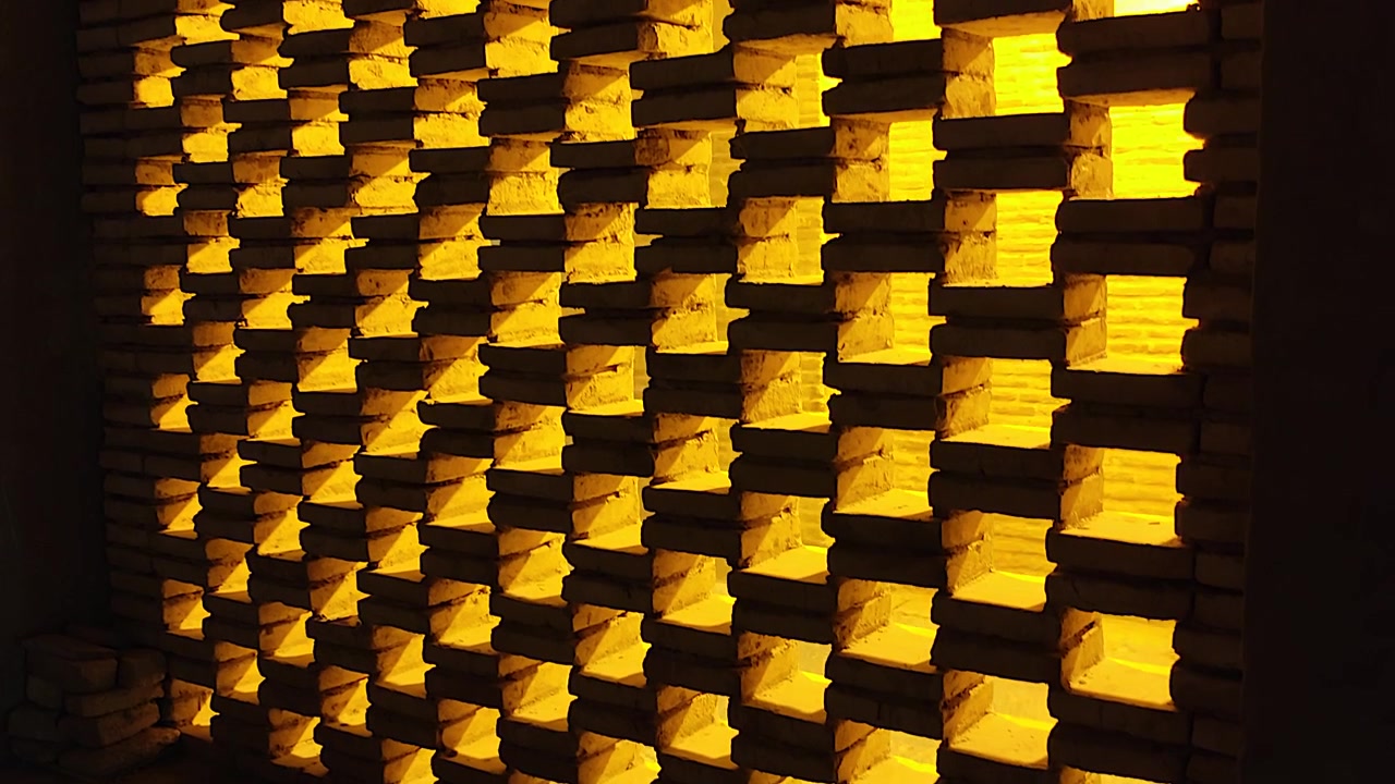 Decorative Brick Wall with Warm Backlighting