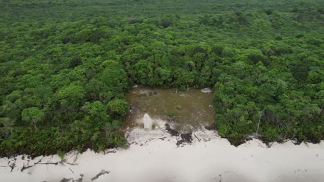 Ilha-do-Mel-natural-reserve-in-Paraná,-aerial-view-of-local-cemetery