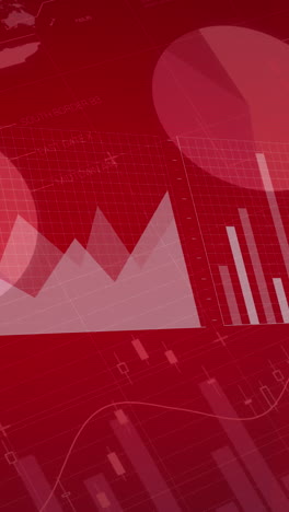 animación de datos financieros y gráficos sobre la bandera de china