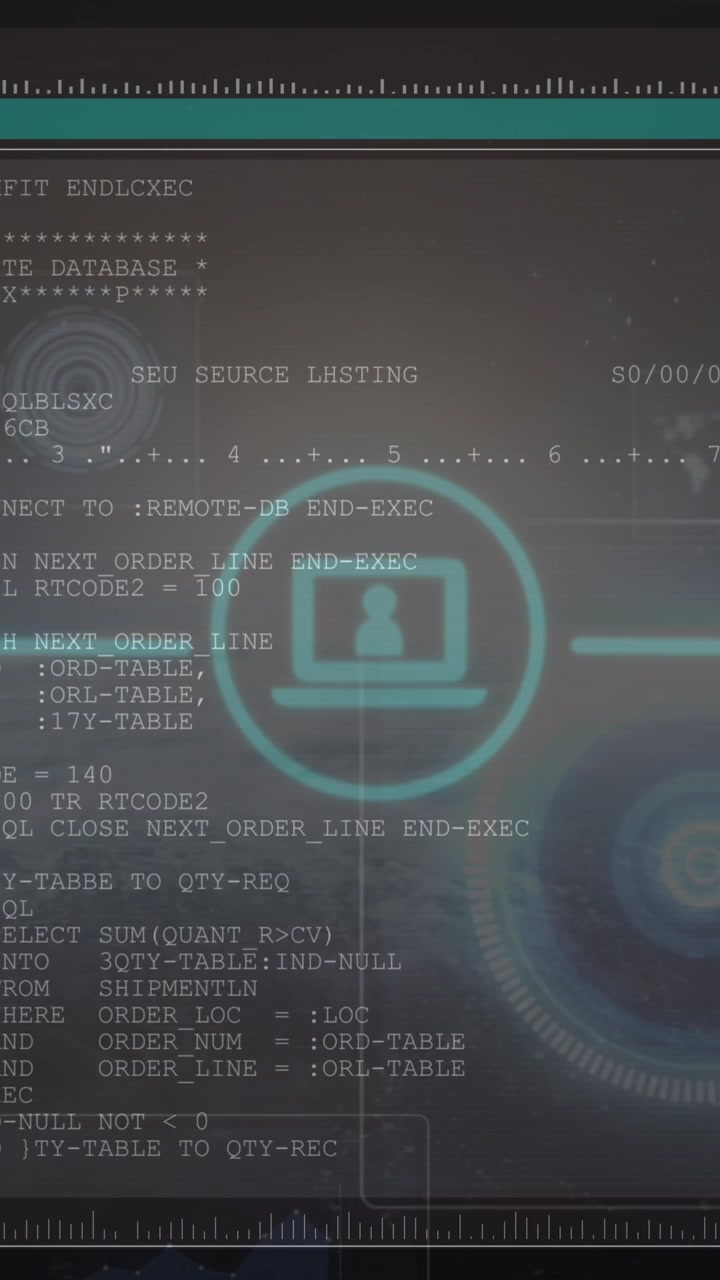 Futuristic Digital Data Processing and Computer Interface Display
