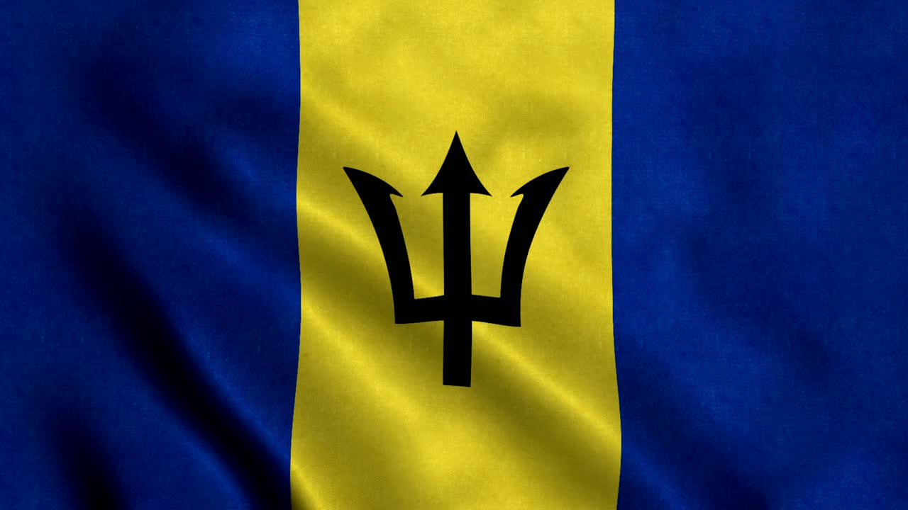 bandera de barbados con un bucle sin costuras de 4k