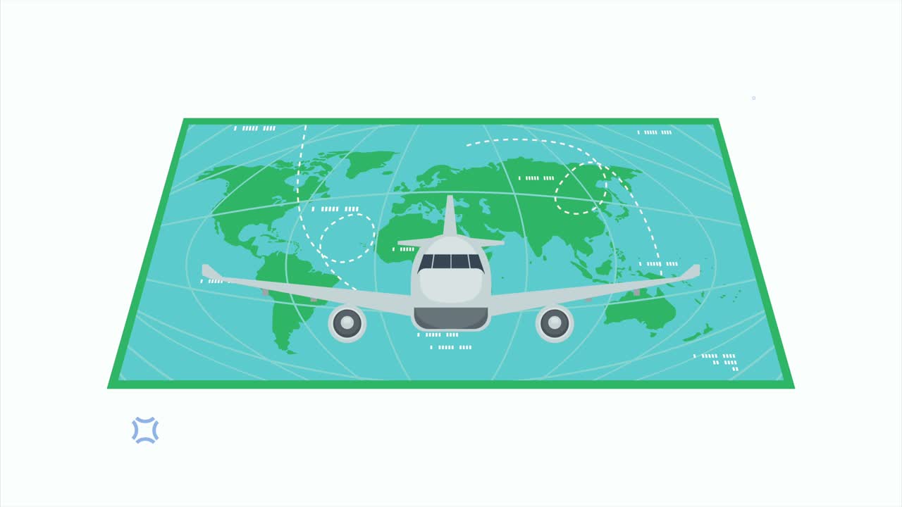 travel vacations animation with airplane