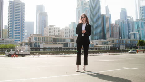 elegant businesswoman outdoors