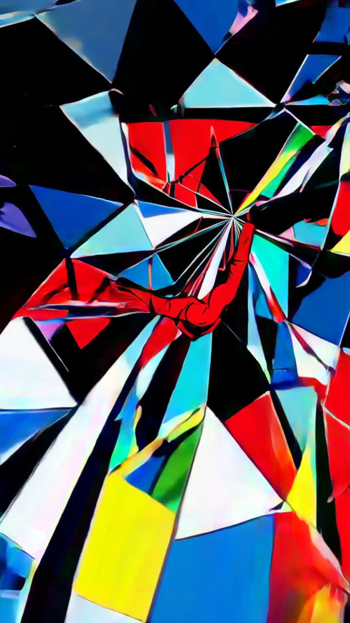 Abstract Art with a Figure in Broken Glass