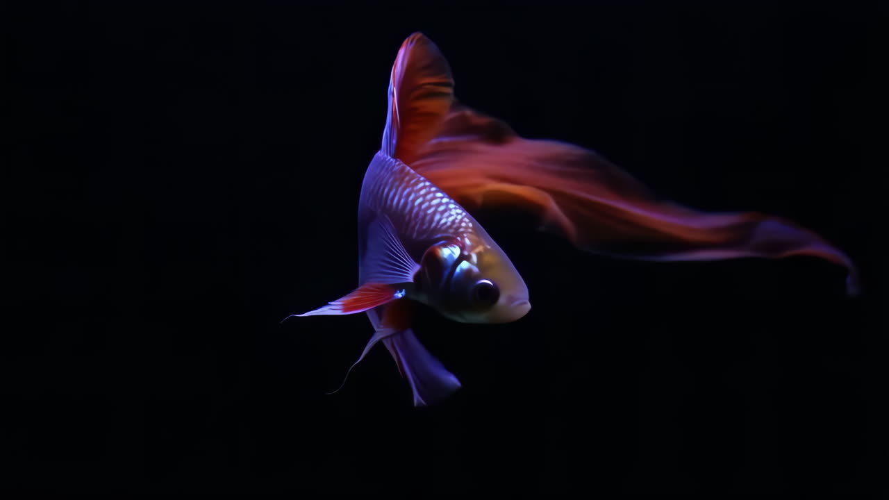Vibrant Betta Fish with Flowing Fins