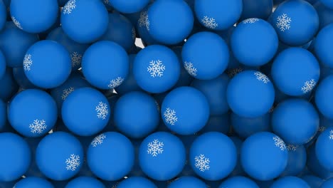 animación de bucle bolas que caen con el signo de copo de nieve