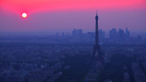 gorgeous high angle view of the eiffel tower and paris at dusk 1