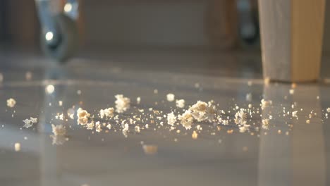 bread crumbs on floor