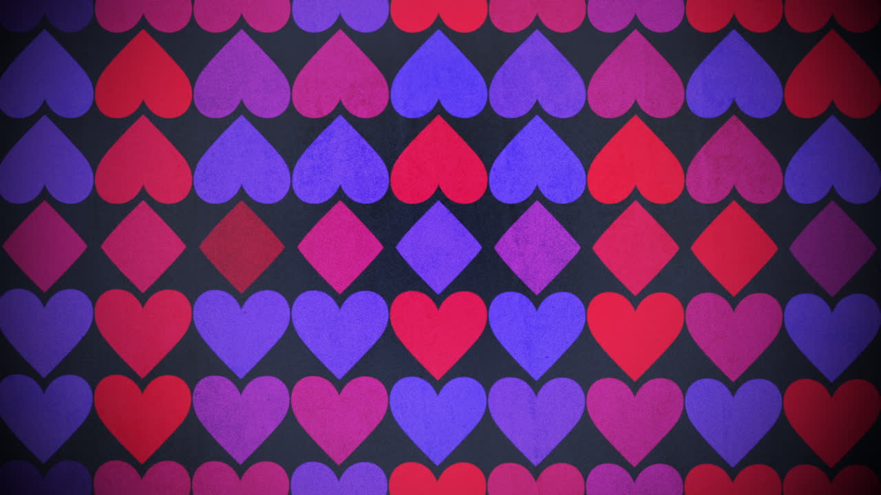 모션 다채로운 하트 패턴 14