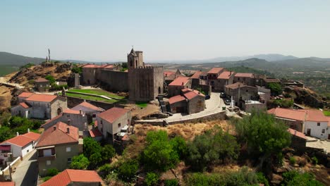 aerial view city and castle of penamacor, guarda district, portugal