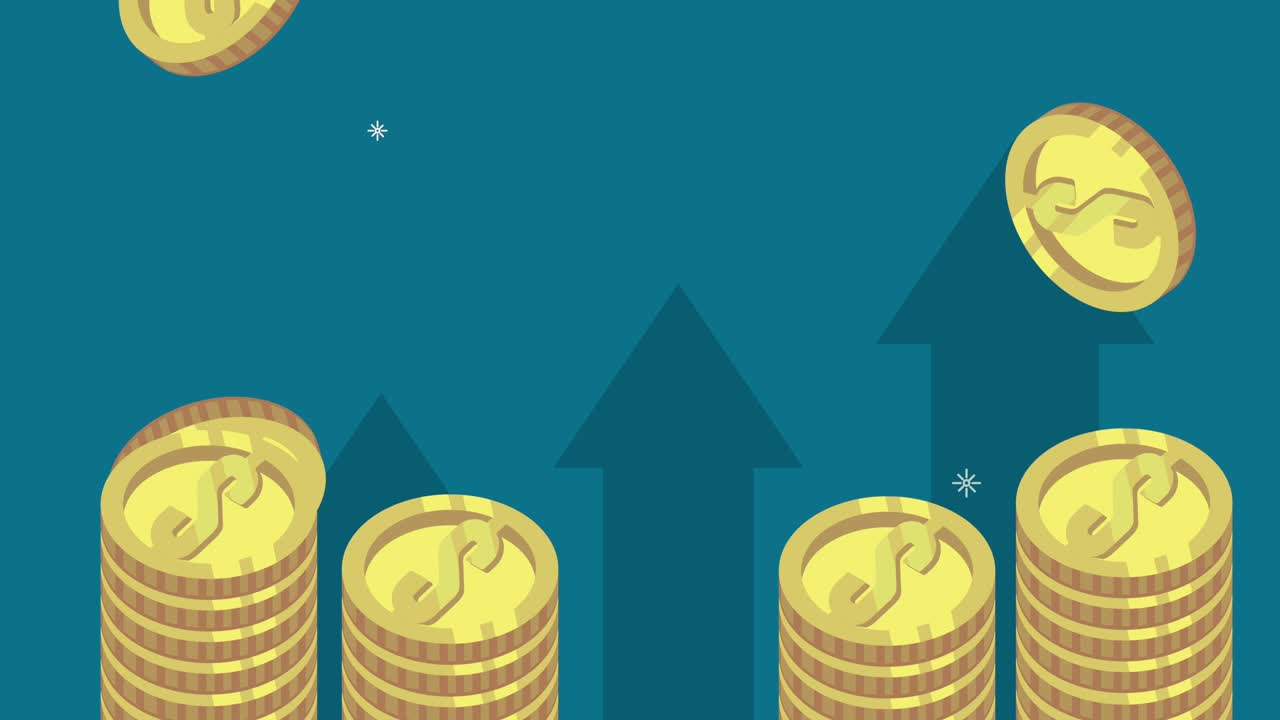 coins money dollars with arrows