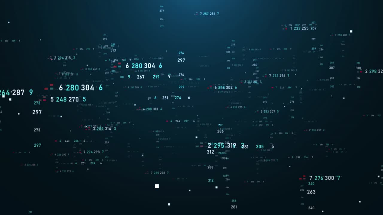 Abstract counting digital lines numbers moving artificial intelligence motion concepts of finance