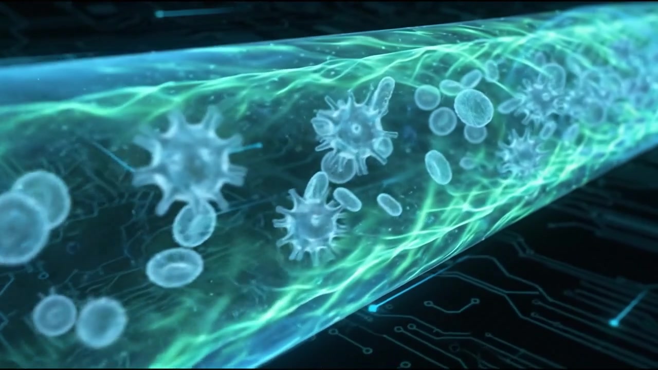Rendering 3D della rete cardiovascolare di arterie e vene