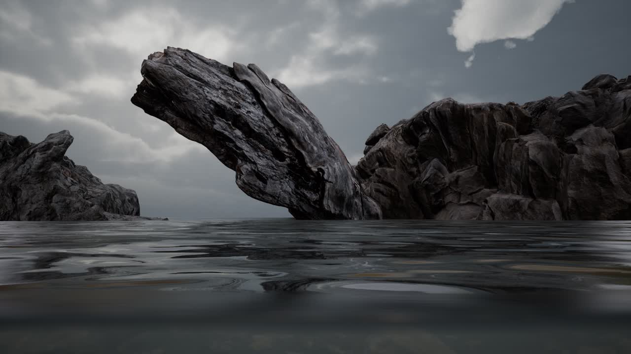 medio bajo el agua en el mar del norte con rocas