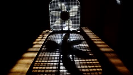 air circulator fan against bright sunlight