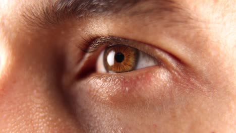 close up of a caucasian man eye