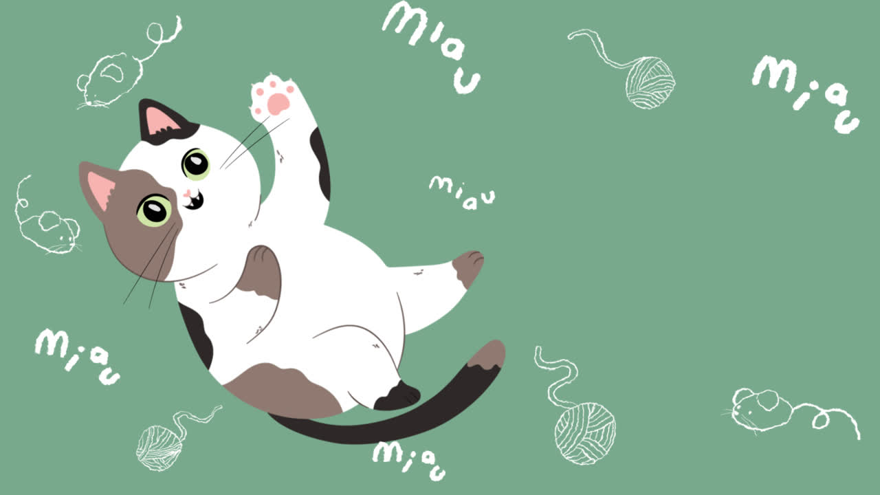 평평한 국제 고양이 날의 모션 그래픽 인스타그램 스토리 컬렉션