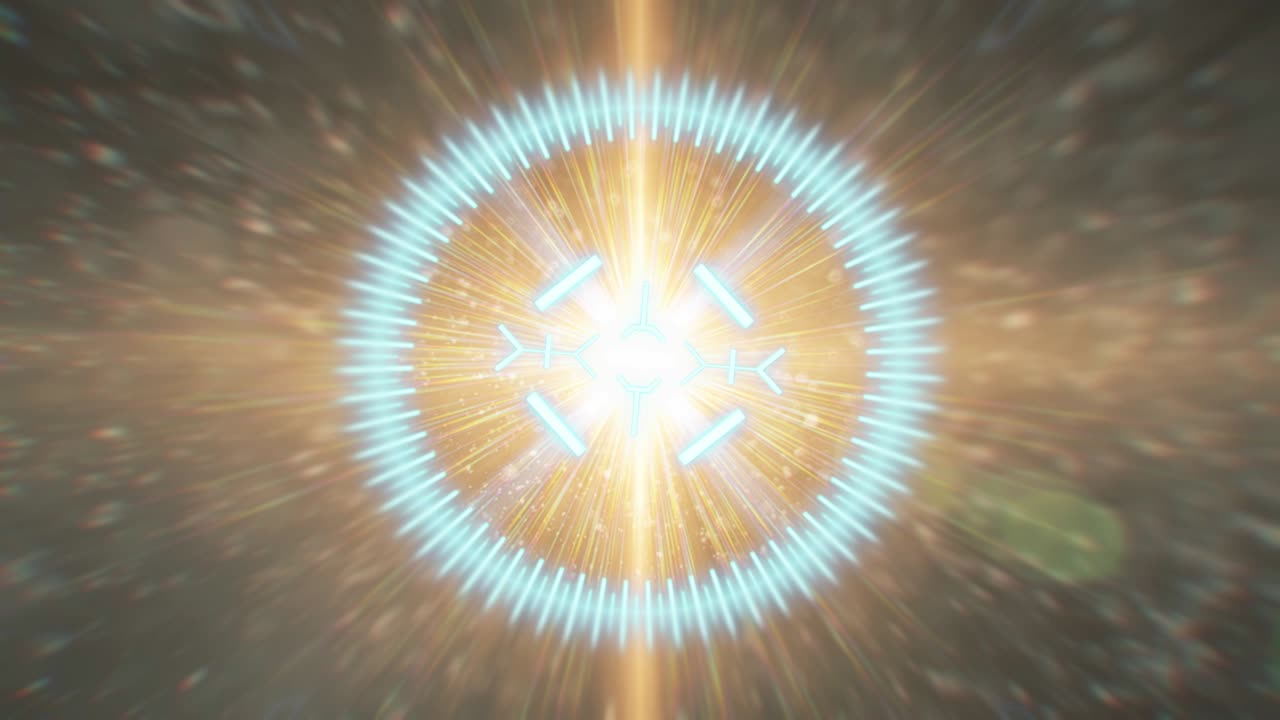 animación en 2d de un objetivo con un fondo de resaltos anamórficos