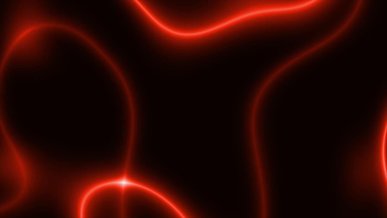 Abstract Red Neon Lines Flowing on Black Background
