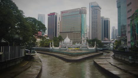 a static wide shot of old mosque - masjid jamek