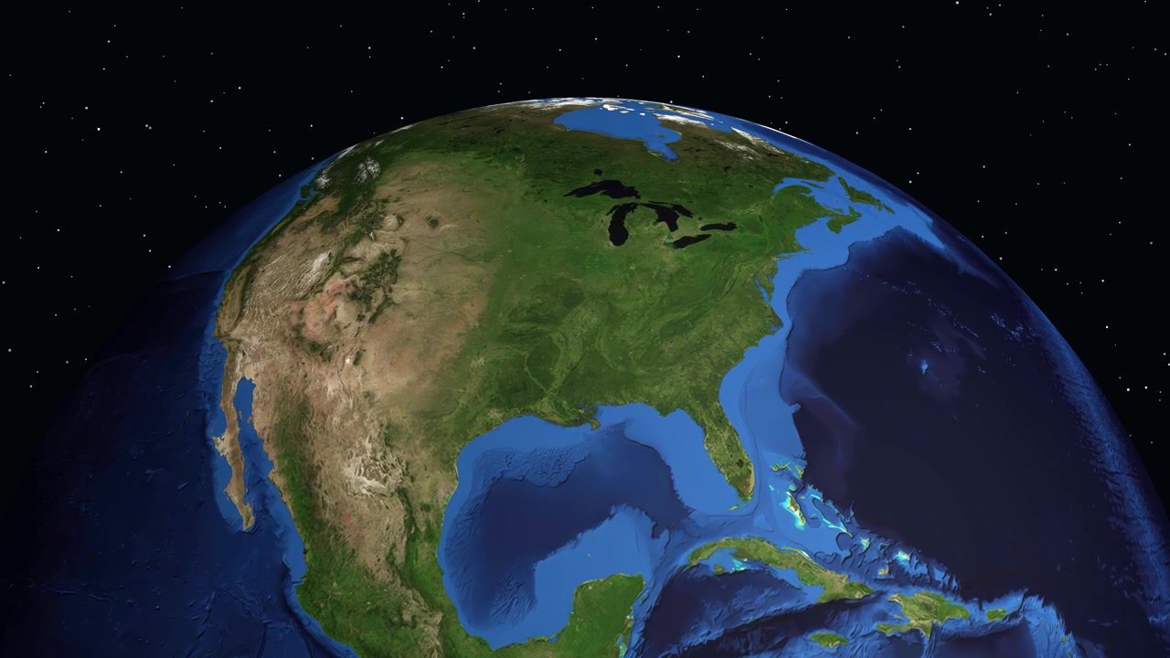 Animazione digitale che ingrandisce dallo spazio su Memphis, Tennessee, mostrando i dati sulla popolazione della città sulla Terra.