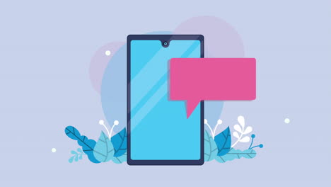 tecnología de pago móvil con teléfono inteligente y burbuja de voz