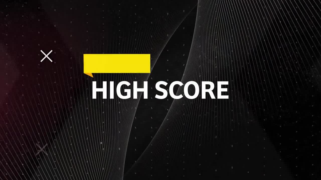 Animation of high score text over white trails