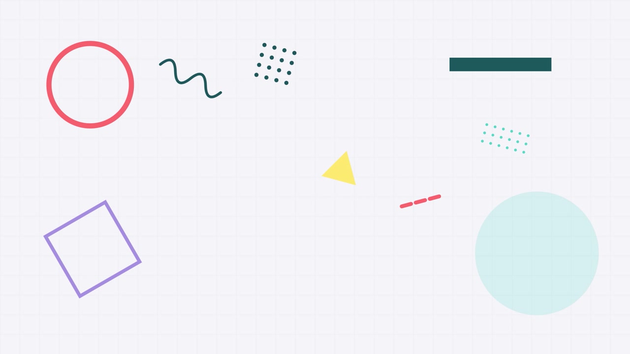 Grafica in Movimento Astratta con Forme Geometriche Fluttuanti