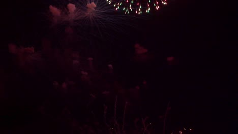 beautiful colourful fire work display at night for celebration in festival