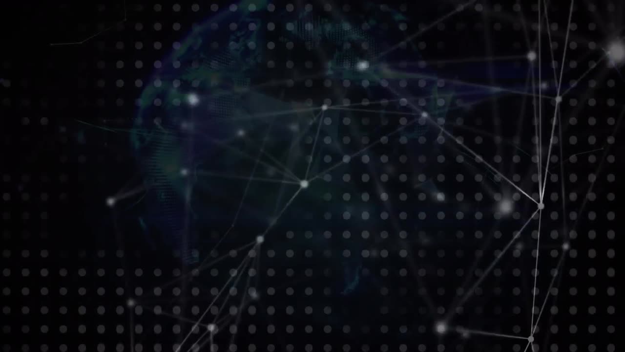 Animation of network of connections over spots and globe