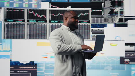 male business leader analyzing finance charts and analytics for startup