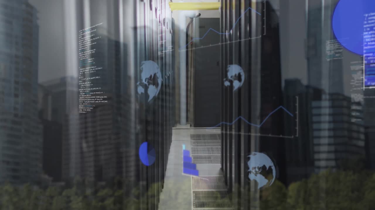 Animation of data processing over computer servers