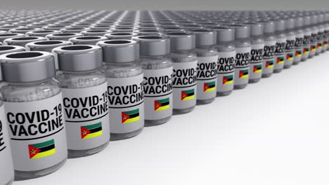 botellas de vacuna contra la covid-19 de mozambique