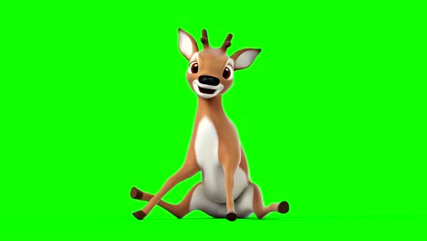 cute cartoon deer on a green background