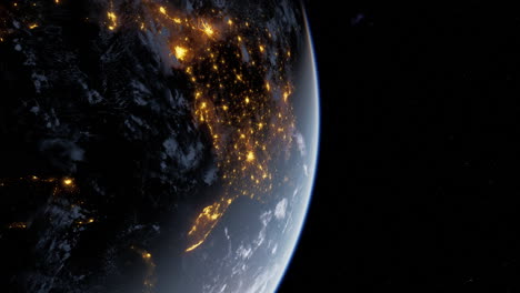 earth at night from space