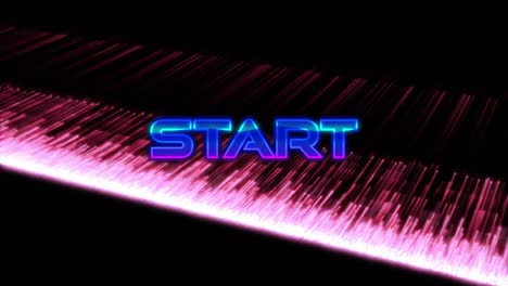 animation of start text over pink moving lights