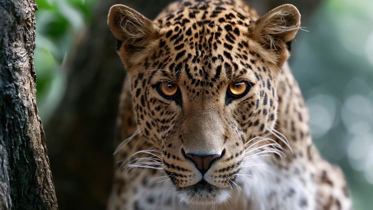 Yoğun Bir Karşılaşma: Doğal Yaşam Alanında Bir Leoparın Görkemli ve Vahşi Bakışını Yakalamak, Bu Olağanüstü Yırtıcının Güzelliğini ve Gücünü Sergiliyor